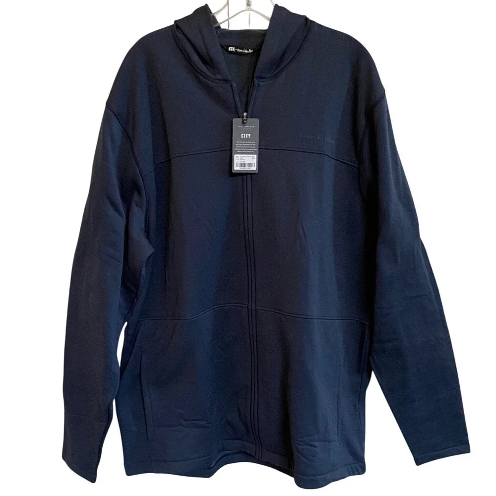 TravisMathew City Cold Weather Collection Zip Up Hoodie Jacket Men's 2XL Navy